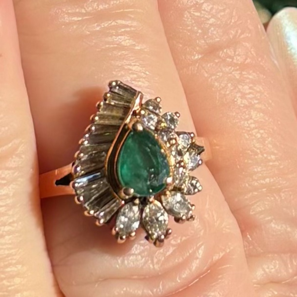 14k YG Emerald and Diamond Ring NFS